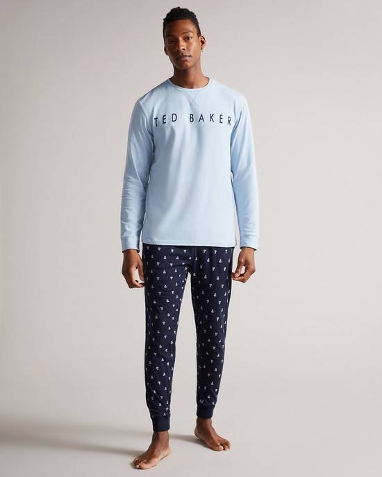 Abbigliamento Da Notte Ted Baker Swwan Uomo Blu | KFDWO7631