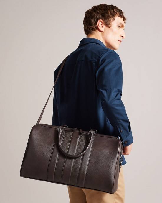 Borsa Da Weekend Ted Baker Waylin Uomo Marroni Cioccolato | HJWVO7038