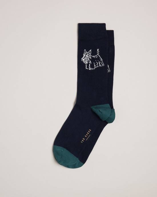 Calzini Ted Baker Dogsock Uomo Blu Marino | LYHOW9105