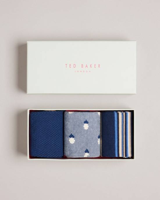 Calzini Ted Baker Thanks Uomo Blu Nere Grigie | TPNEW6305