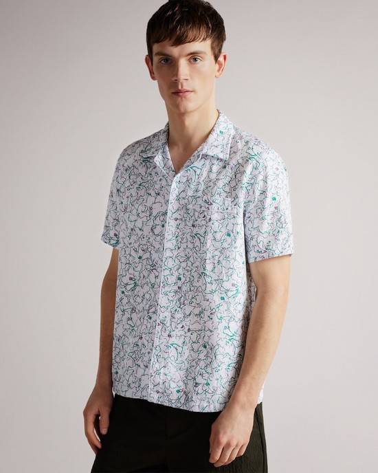 Camicie Ted Baker Bartlet Uomo Bianche | YGXEC8120