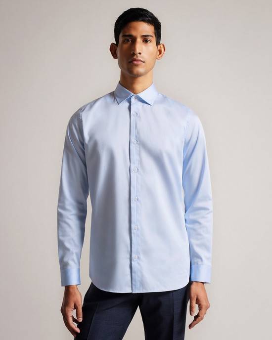 Camicie Ted Baker Bellow Uomo Blu Chiaro | PLDYB1485