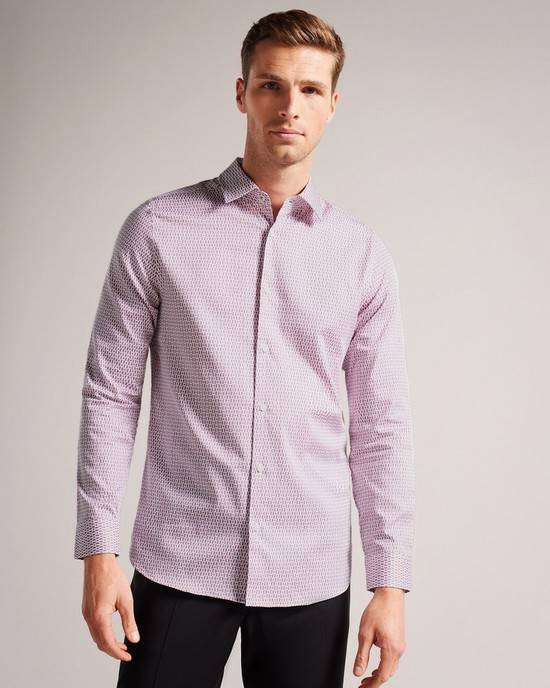 Camicie Ted Baker Conifur Uomo Rosa Chiaro | EUXBI3849