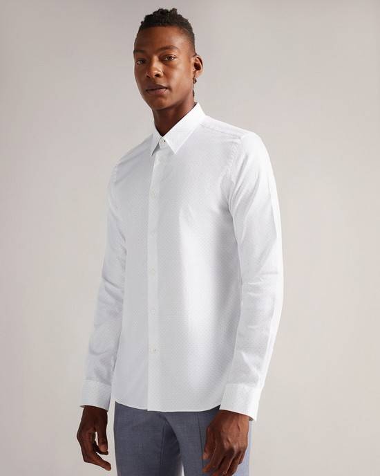 Camicie Ted Baker Hysopss Uomo Bianche | ZRQKP5078