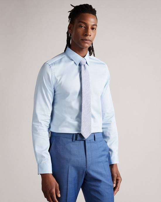 Camicie Ted Baker Islass Uomo Blu | RAQXZ6790
