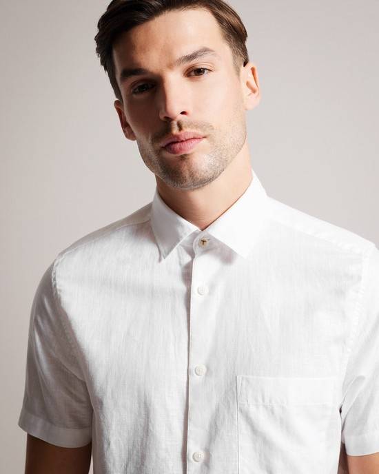 Camicie Ted Baker Kingfrd Uomo Bianche | NFUQJ2316