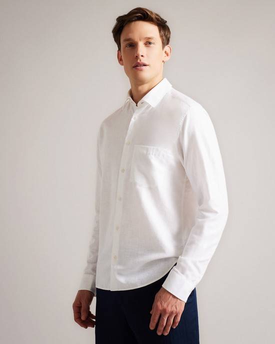 Camicie Ted Baker Kingwel Uomo Bianche | ZHQKG0627