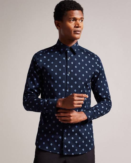 Camicie Ted Baker Kyme Uomo Blu Marino | ARFKO4352