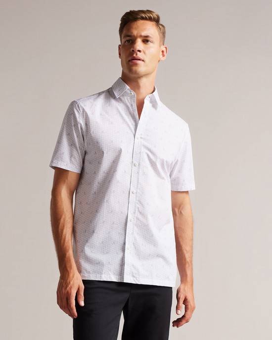 Camicie Ted Baker Mersho Uomo Bianche | BLRFK6328