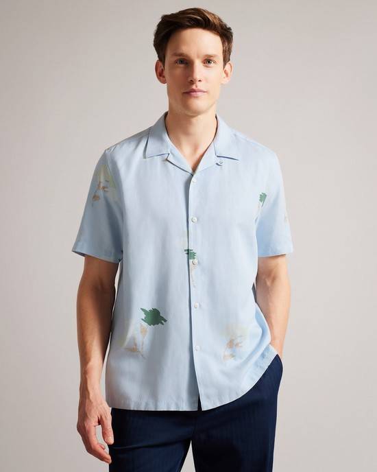 Camicie Ted Baker Neele Uomo Blu Chiaro | EXODY1604
