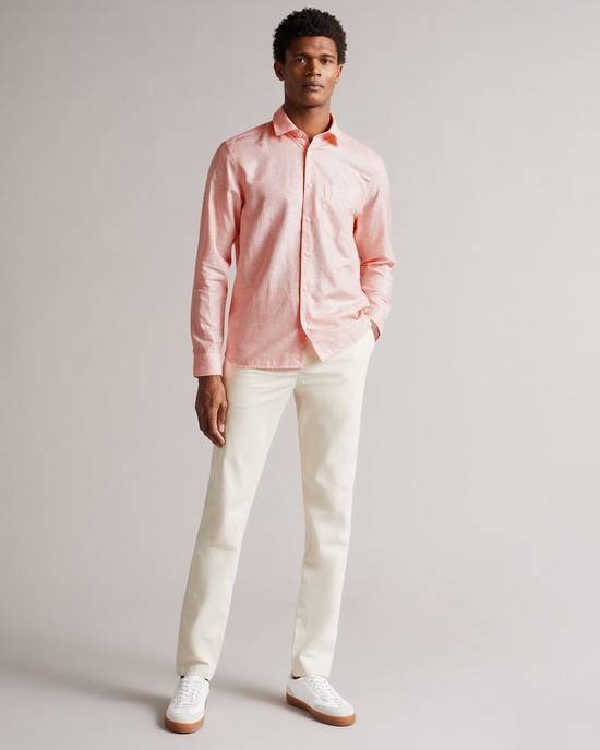 Camicie Ted Baker Remark Uomo Corallo | DNFLR3708