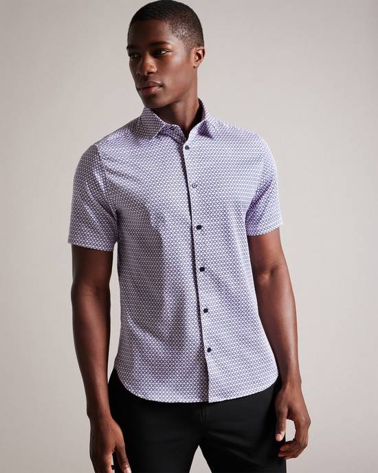 Camicie Ted Baker Strisho Uomo Rosa | PCEVB2716