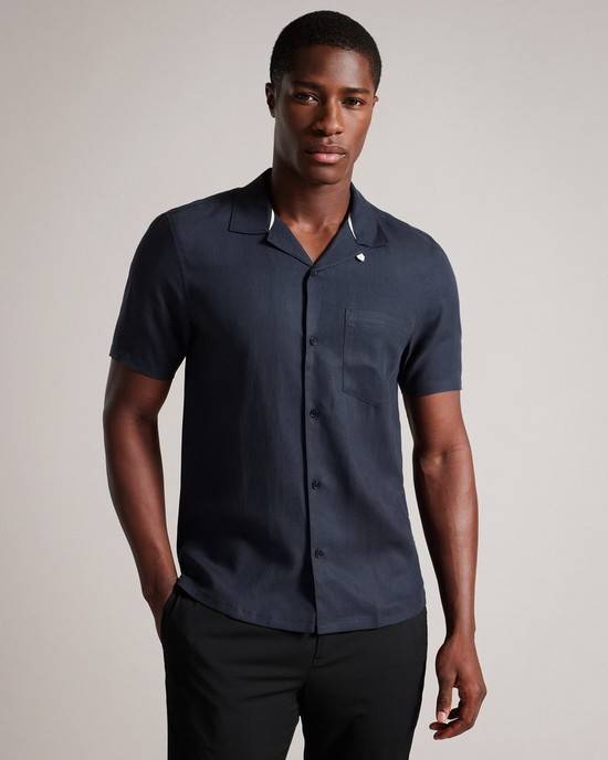 Camicie Ted Baker Wesland Uomo Blu Marino | PHMNA4350