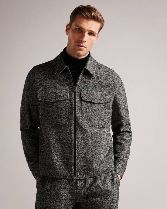 Cappotti Ted Baker Pabay Uomo Nere | YKIHJ7645