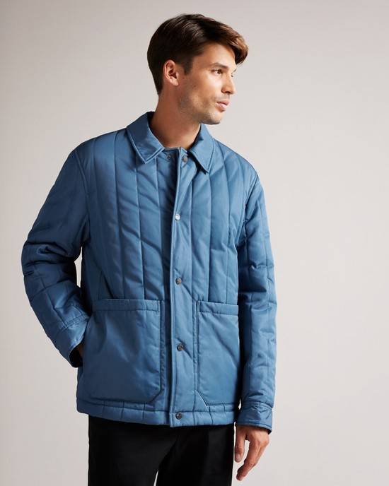Cappotti Ted Baker Skelton Uomo Blu | BLXAY7124