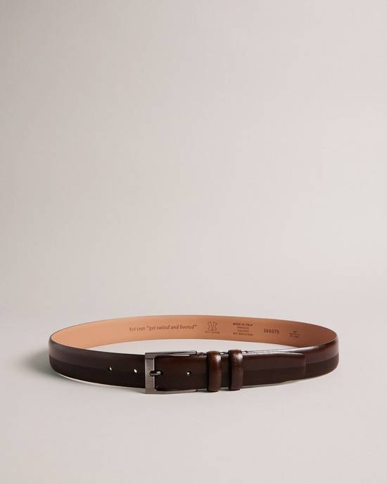 Cinture Ted Baker Harvii Uomo Marroni Cioccolato | PFYAE9482