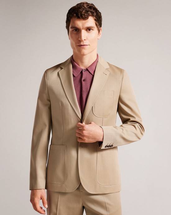 Giacca Ted Baker Heddonj Uomo Beige | UYWKB8137