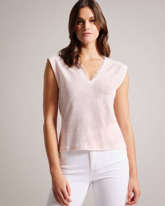 Gilet Ted Baker Effiy Donna Beige Chiaro | HIWKJ7142