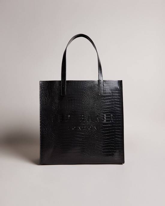 Icona Borse Ted Baker Croccon Donna Nere | LUMDC0159
