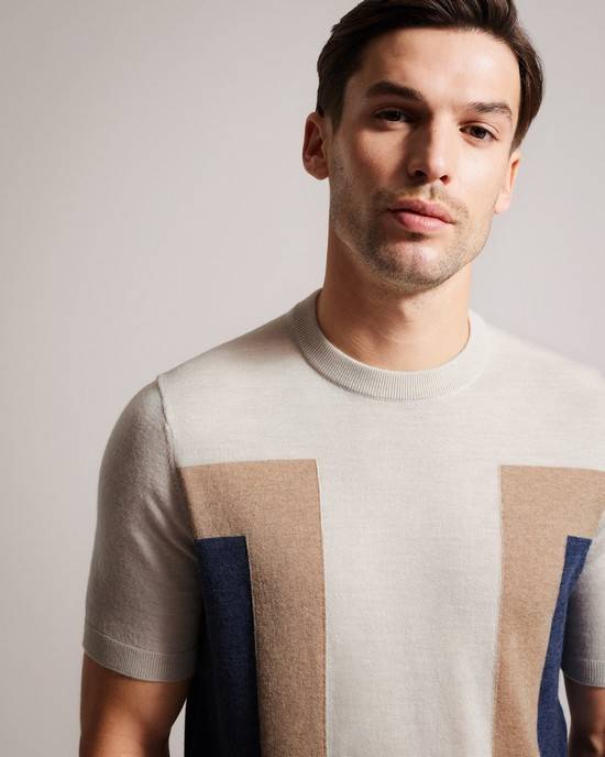 Jumpers Ted Baker Navia Uomo Blu Grigie | RGDLI3079