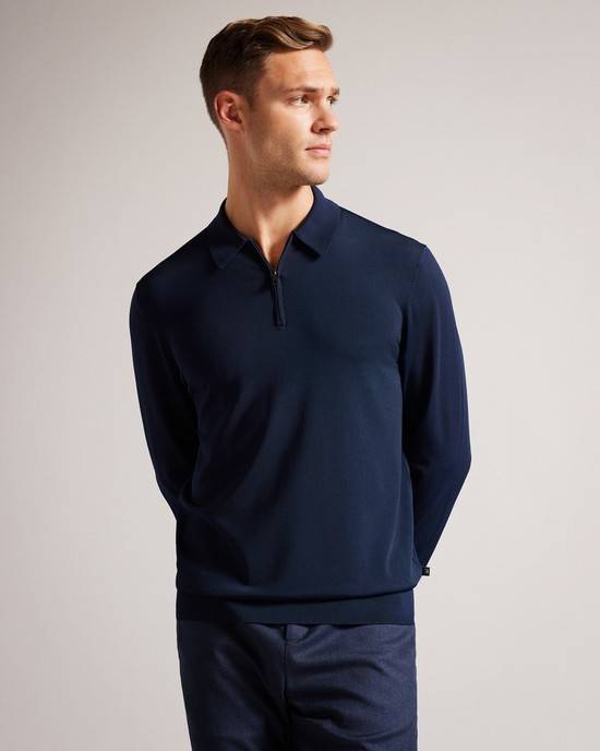 Jumpers Ted Baker Viba Uomo Blu Marino | OCQBA9835
