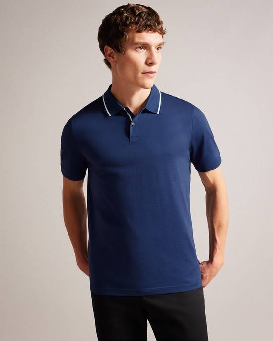 Magliette Polo Ted Baker Allard Uomo Blu Marino Blu | HZGKS5349