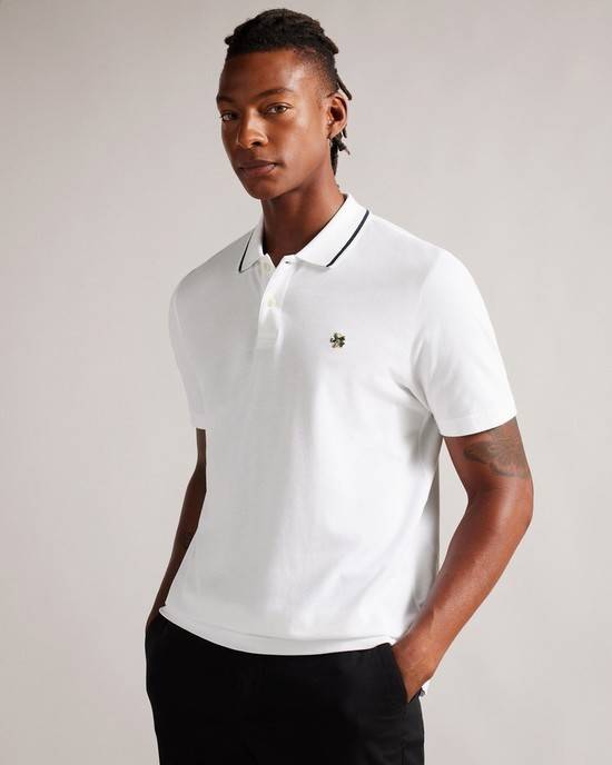 Magliette Polo Ted Baker Camdn Uomo Bianche | HDUYR4283