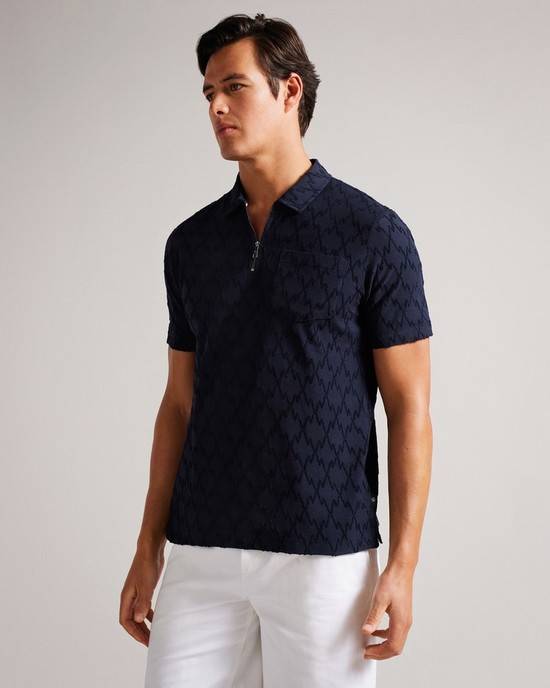 Magliette Polo Ted Baker Coram Uomo Blu Marino | NZPWO3902