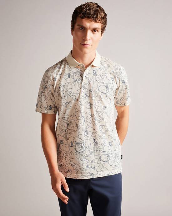 Magliette Polo Ted Baker Holler Uomo Beige | ZWOJC0215