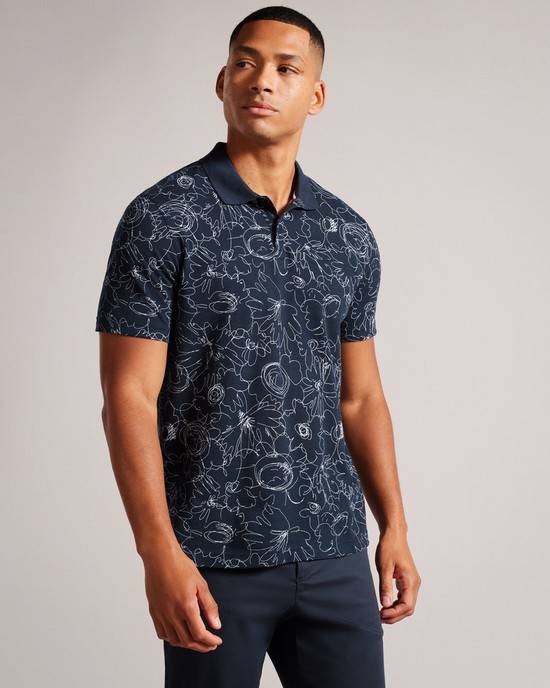 Magliette Polo Ted Baker Holler Uomo Blu Marino Blu | LRBAW1902