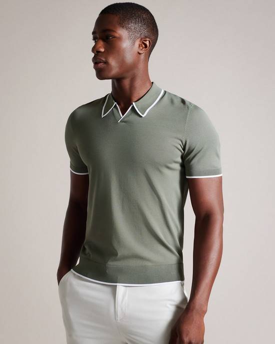 Magliette Polo Ted Baker Stortfo Uomo Khaki | TVFIK0814