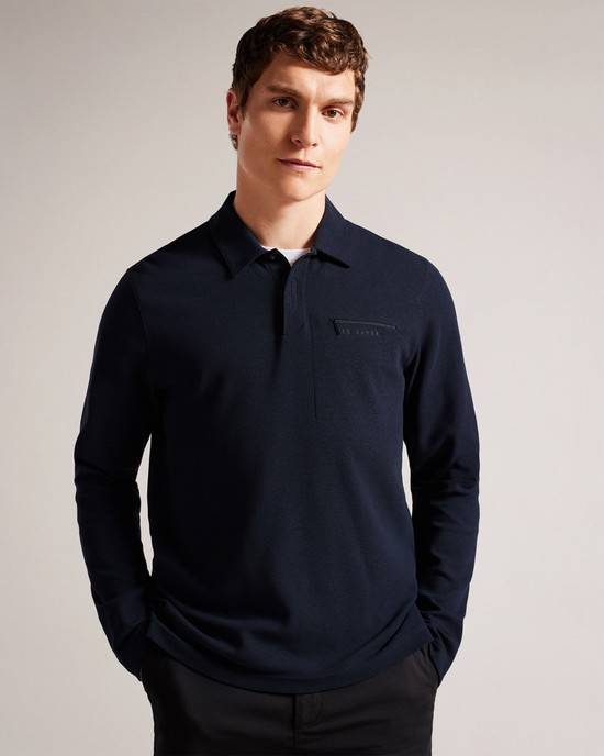 Magliette Polo Ted Baker Wavelo Uomo Blu Marino | ORXUT1728