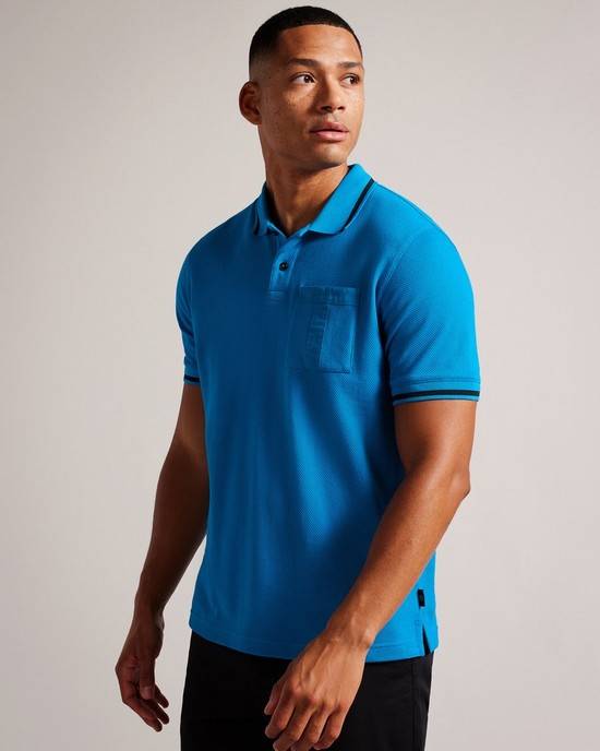 Magliette Polo Ted Baker Wayfar Uomo Blu | DNCTK1752