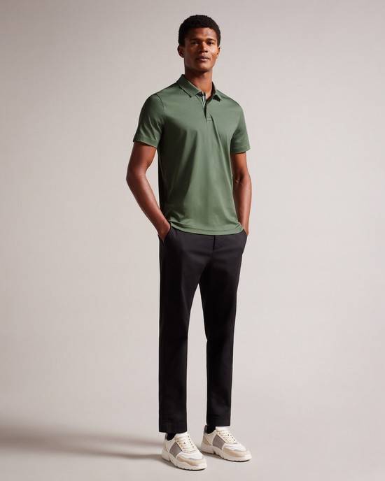 Magliette Polo Ted Baker Zeiter Uomo Khaki | WYZPA4325