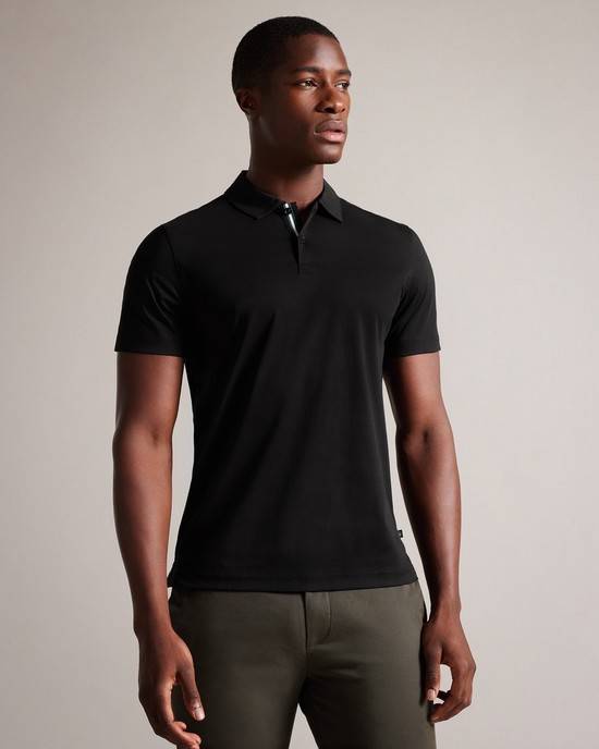 Magliette Polo Ted Baker Zeiter Uomo Nere | IQMHD0796