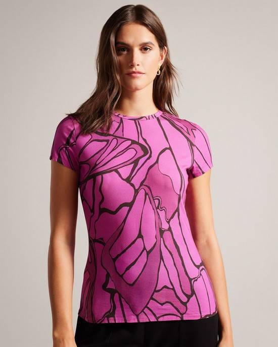 Magliette Ted Baker Kcarlia Donna Rosa Chiaro | HPKXZ5069