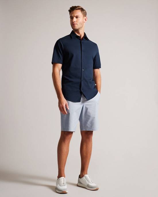 Pantaloncini Ted Baker Tura Uomo Blu | ZXUBQ3051