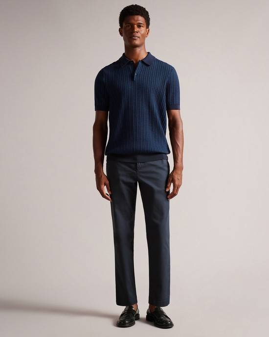 Pantaloni Ted Baker Genbee Uomo Blu Marino | KWDEI4201