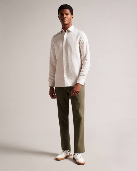 Pantaloni Ted Baker Genbee Uomo Verde Oliva | SHIFB9760
