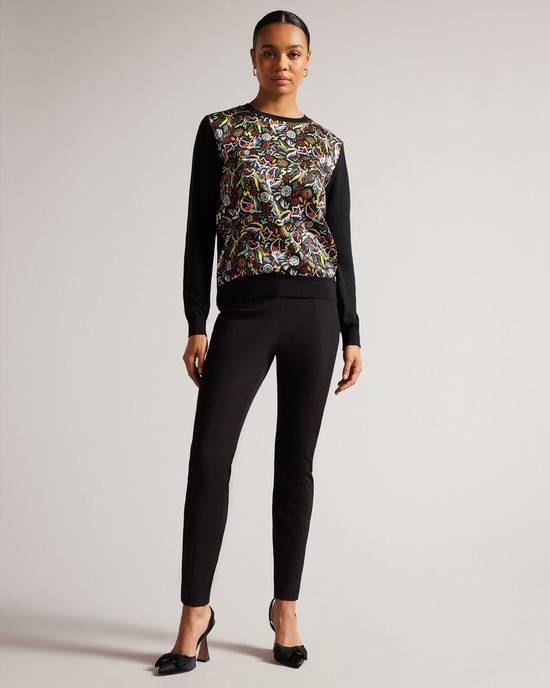 Pantaloni Ted Baker Liroi Donna Nere | TGKZJ7046