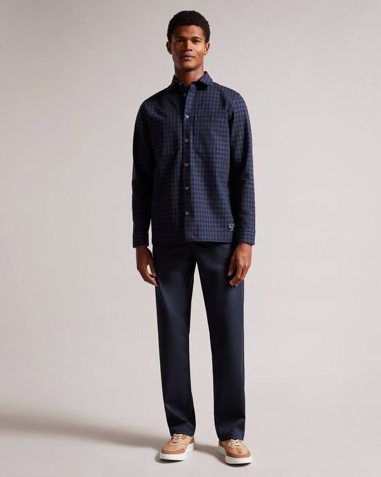 Pantaloni Ted Baker Pebal Uomo Blu Marino | FDXTZ6385