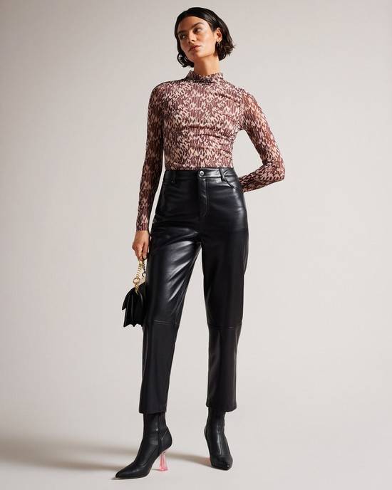 Pantaloni Ted Baker Plaider Donna Nere | QVCIW8329