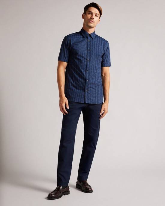 Pantaloni Ted Baker Quarts Uomo Blu Marino | DYQVM8740