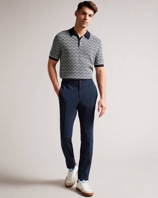 Pantaloni Ted Baker Rodny Uomo Blu Marino | ACNUE7548