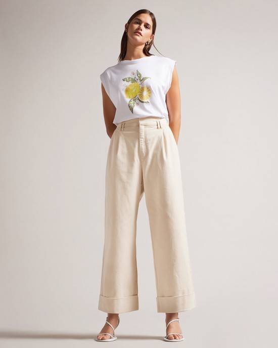 Pantaloni Ted Baker Steviey Donna Beige Chiaro | ZBEAP6704
