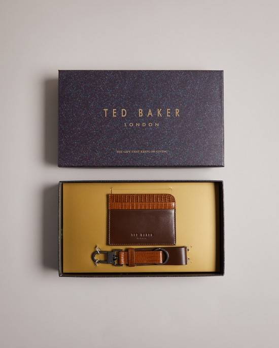 Portafogli Ted Baker Badge Uomo Marroni Cioccolato | BQNDV5143