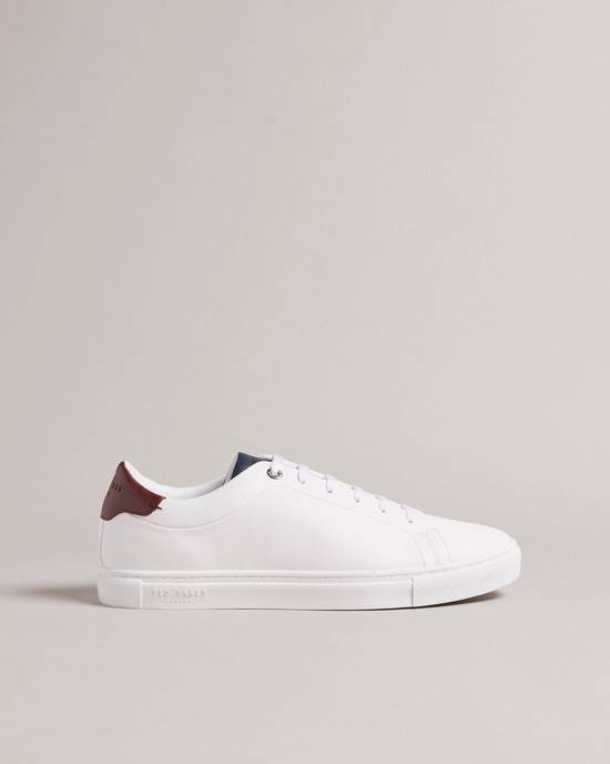 Scarpe Sportive Ted Baker Triloba Uomo Bianche Rosse | FQCEH1845