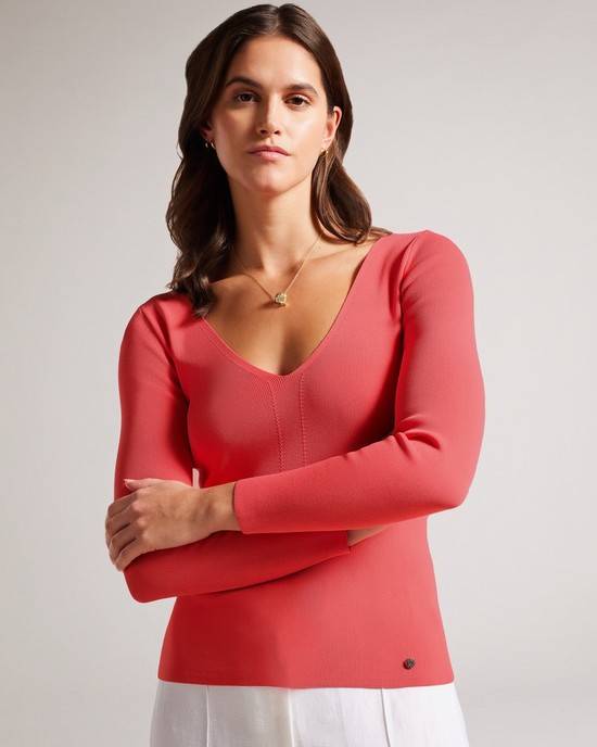 Top Ted Baker Cileste Donna Corallo | UFQBD9048