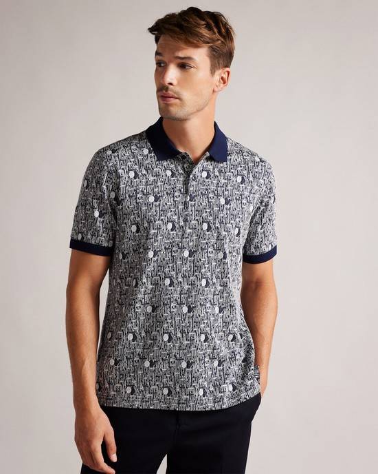 Top Ted Baker Coreo Uomo Blu Marino Blu | QCUSO2369