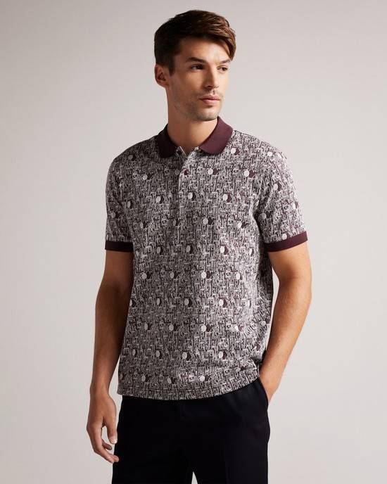 Top Ted Baker Coreo Uomo Bordeaux | DXHTI0764